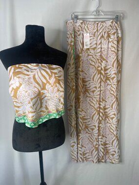 Lilly Pulitzer Octavia Pant Set XL Bon Vivants Engineered Multi Print NWT